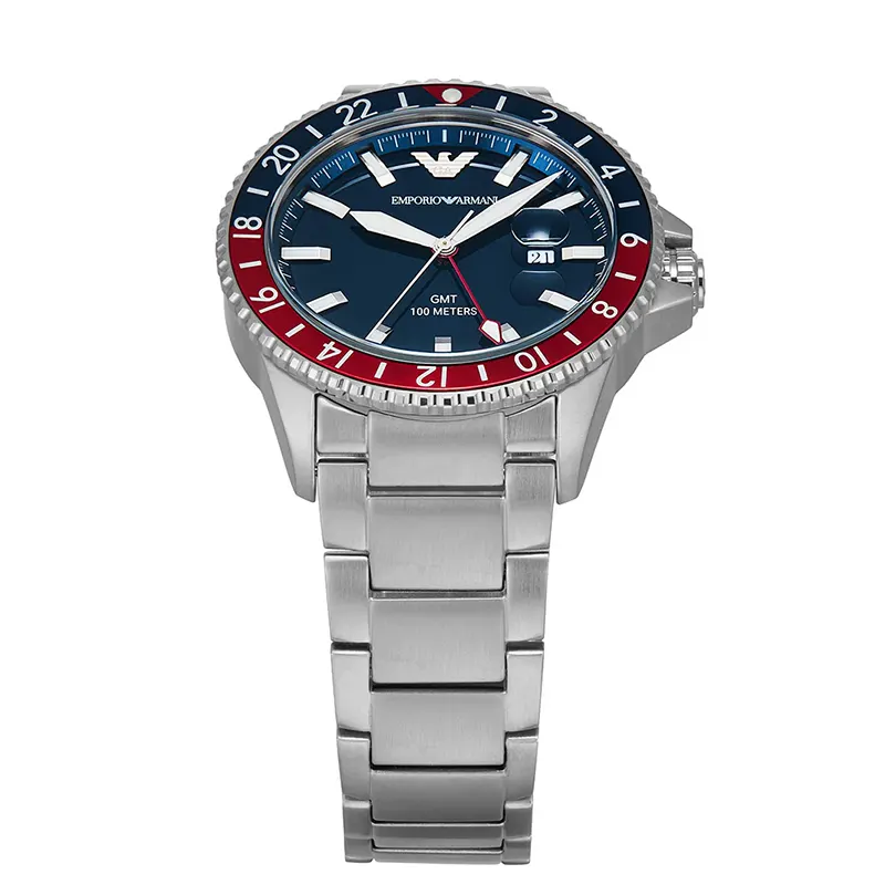 Emporio Armani Sea Explorer GMT 'Pepsi' Duel Time Men's Watch  AR11590